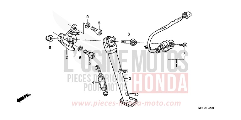STAND for CB600F Hornet ABS QUASAR SILVER METALLIC (NHA48) from 2009